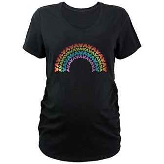 Disney's Mickey Mouse Ears Rainbow Collage Maternity Graphic Tee