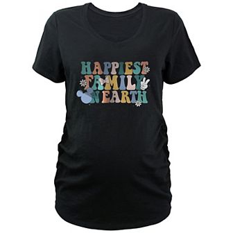 Disney's Mickey Mouse Happiest Family On Earth Maternity Graphic Tee