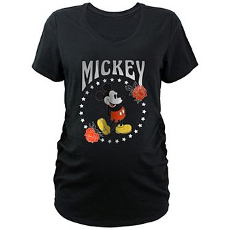 Disney's Mickey Mouse Stars And Roses Maternity Graphic Tee