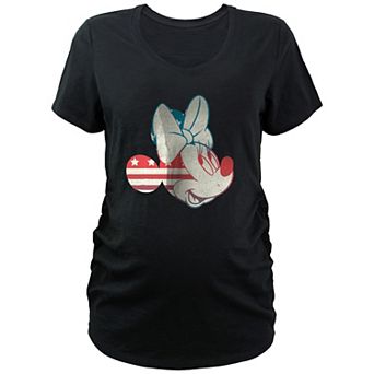 Disney's Minnie Mouse USA Flag Print Ears Maternity Graphic Tee