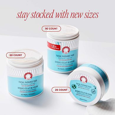 Facial Radiance Pads with Glycolic + Lactic Acids Exfoliating Pads with AHA