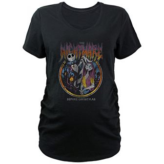 Disney's The Nightmare Before Christmas Jack Skellington And Sally Stamp Maternity Graphic Tee
