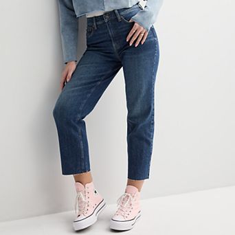 Juniors' SO® High-Rise Curvy Slim Straight Crop Jeans