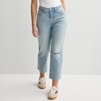 Juniors' SO® High-Rise Curvy Slim Straight Crop Jeans