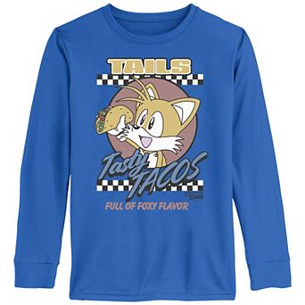 Boys 8-20 Sonic The Hedgehog Tails Tasty Tacos Long Sleeve Graphic Tee