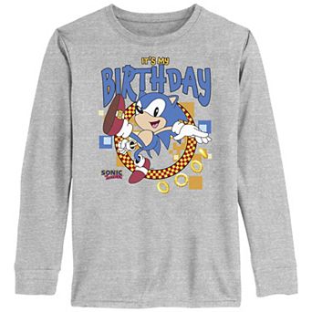 Boys 8-20 Sonic The Hedgehog It's My Birthday Long Sleeve Graphic Tee