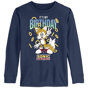 Boys 8-20 Sonic The Hedgehog Tails It's My Birthday Long Sleeve Graphic Tee