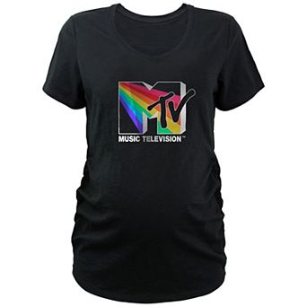 Maternity MTV Rainbow Beam Logo Graphic Tee