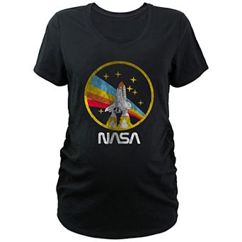 Maternity NASA Shuttle Rainbow Galaxy Stamp Graphic Tee