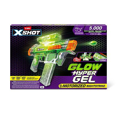XSHOT Hyper Gel Glow In The Dark NightStrike Blaster Toy with 5,000 Hyper Gel Pellets