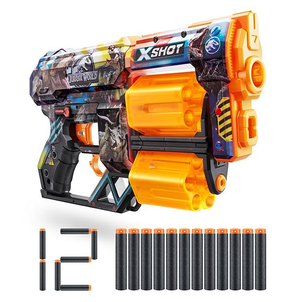XSHOT Jurassic World Skins Dread Blaster Toy with 12 Darts