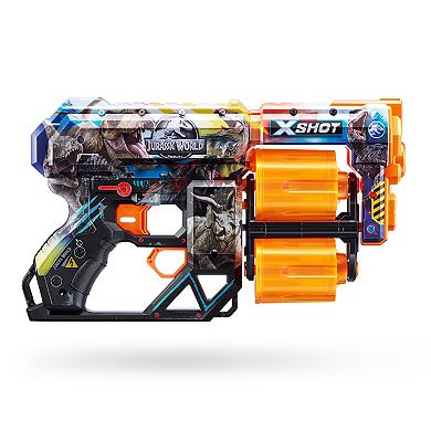 XSHOT Jurassic World Skins Dread Blaster Toy with 12 Darts