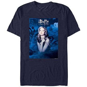 Men's Buffy The Vampire Slayer Buffy Blue Poster Graphic Tee