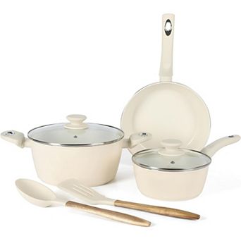 7 pc Forged Aluminum Cookware Set in Linen