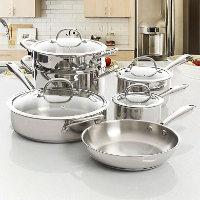 Devon 10 Piece Heavy Gauge Stainless Steel Cookware Set