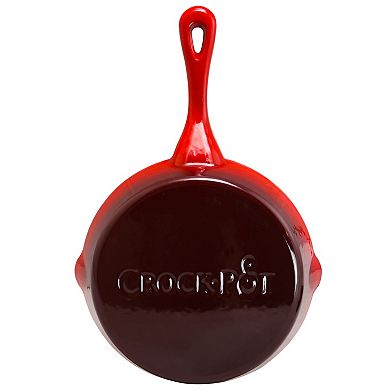 8 in. Round Enameled Cast Iron Skillet in Scarlet Red