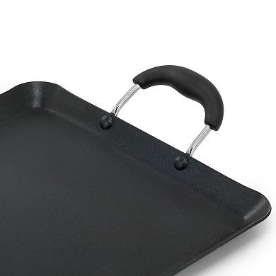Clairborne 19 x 11.6 Inch Nonstick Double Burner Rectangular Griddle Pan in Charcoal Gray