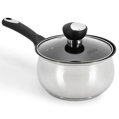 Baldwyn 10 Piece Stainless Steel Belly-Shaped Nonstick Cookware and Utensil Set