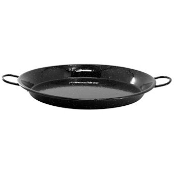 Castillo 11 Inch Enameled Steel Paella Pan in Speckled Black