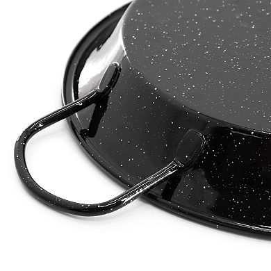 Castillo 11 Inch Enameled Steel Paella Pan in Speckled Black