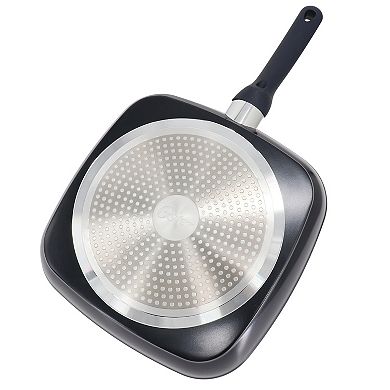 Hawke 11 Inch Square Ceramic Nonstick Aluminum Grill Pan in Dark Blue