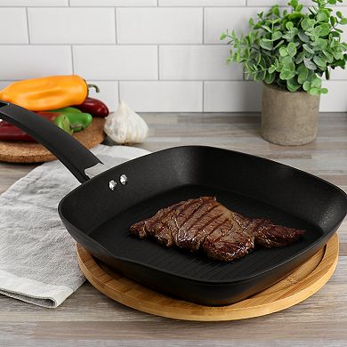 Connelly 10 Inch Nonstick Aluminum Grill Pan in Black