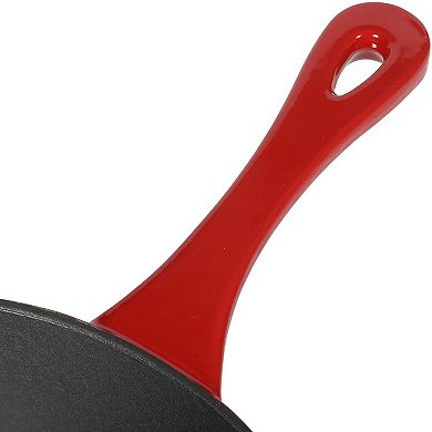 8 Inch Enameled Cast Iron Round Skillet in Gradient Red
