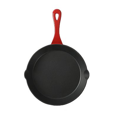 8 Inch Enameled Cast Iron Round Skillet in Gradient Red
