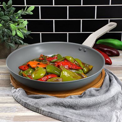 Ambrose 12 Inch Nonstick Aluminum Frying Pan in Matte Grey