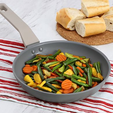 Ambrose 8 Inch Nonstick Aluminum Frying Pan in Matte Grey