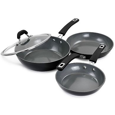 12 Piece Ceramic Coated Aluminum Cookware Set in Black