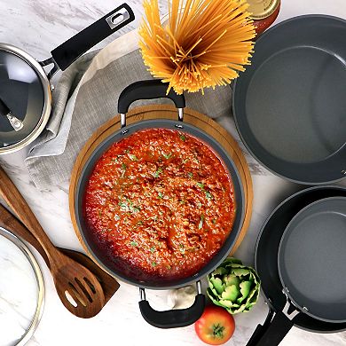 12 Piece Ceramic Coated Aluminum Cookware Set in Black