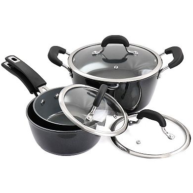 12 Piece Ceramic Coated Aluminum Cookware Set in Black