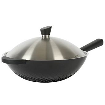 Eugene 13 Inch Nonstick Cast Alumium Wok with Stainless Steel Lid