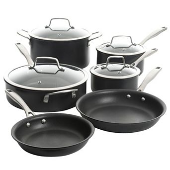 Arbor Heights 10 pc Nonstick Aluminum Cookware Set in Black