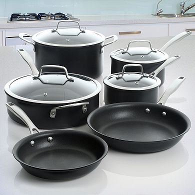 Arbor Heights 10 Piece Nonstick Aluminum Cookware Set in Black