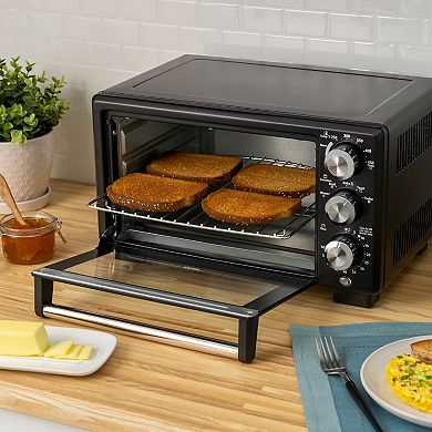 5-in-1 Function 4 Slice Countertop Convection Oven in Matte Black