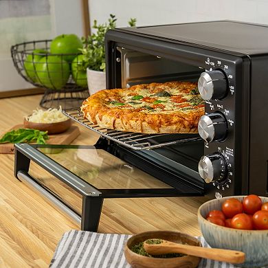 5-in-1 Function 4 Slice Countertop Convection Oven in Matte Black