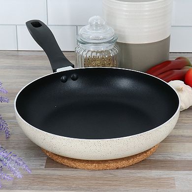 Clairborne 9.5 Inch Round Nonstick Aluminum Frying Pan in Linen