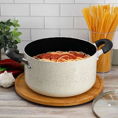 Clairborne 6 Quart Aluminum Nonstick Dutch Oven with Lid in Sand