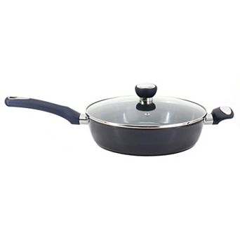 Hawke 3.9-qt Ceramic Nonstick Aluminum Saute Pan with Lid in Dark Blue