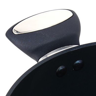 Hawke 3.9 Quart Ceramic Nonstick Aluminum Saute Pan with Lid in Dark Blue