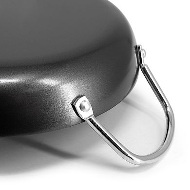 Smithfire 11 Inch Nonstick Carbon Steel Paella Pan in Dark Gray