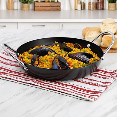 Smithfire 11 Inch Nonstick Carbon Steel Paella Pan in Dark Gray