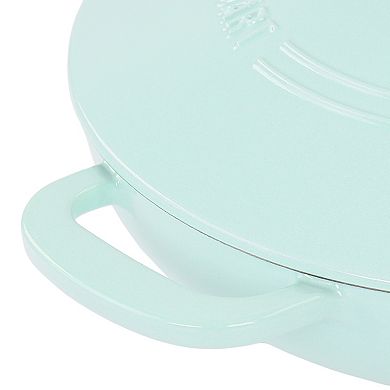 3.5 Quart Enameled Cast Iron Braiser in Blue with Self Basting Lid