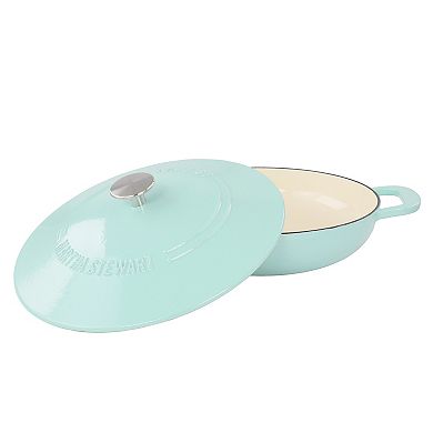 3.5 Quart Enameled Cast Iron Braiser in Blue with Self Basting Lid
