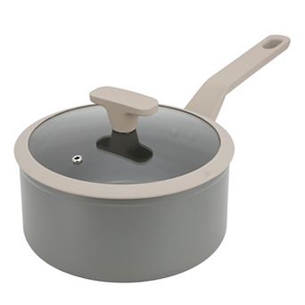 Ambrose 3-qt Nonstick Aluminum Saucepan with Lid in Matte Grey
