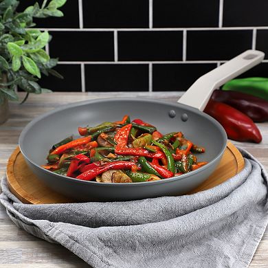 Ambrose 10 Inch Nonstick Aluminum Frying Pan in Matte Grey