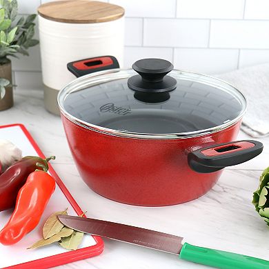 Claybon 4.3 Quart Dutch Oven With Lid in Speckled Red
