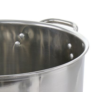 12-Quart Stock Pot, Even Heat, Stainless Steel, Tempered Glass Lid main image 0